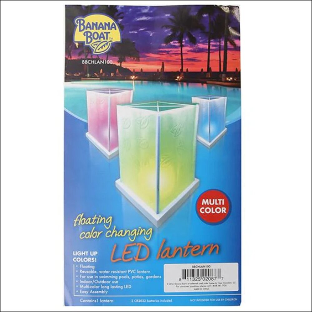❣️2/$36 NIP Banana Boat Floating Color Changing LED Lantern Set of 4 Packs